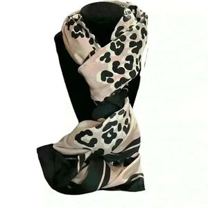 Animal Print Scarf by H & M pink and black